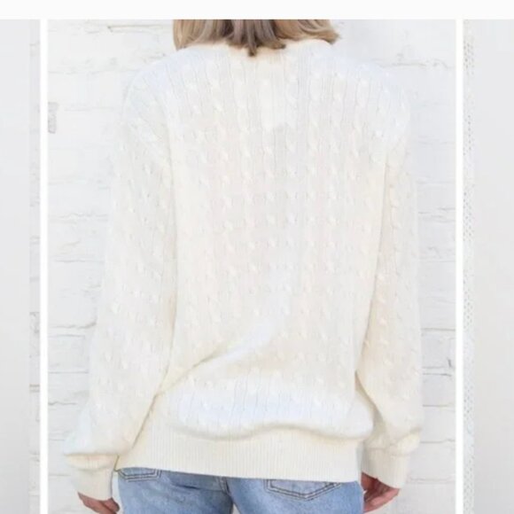Brand New-Perfect Condition Brandy Melville Cotton Cable Knit Crew Neck Sweater - Picture 3 of 7